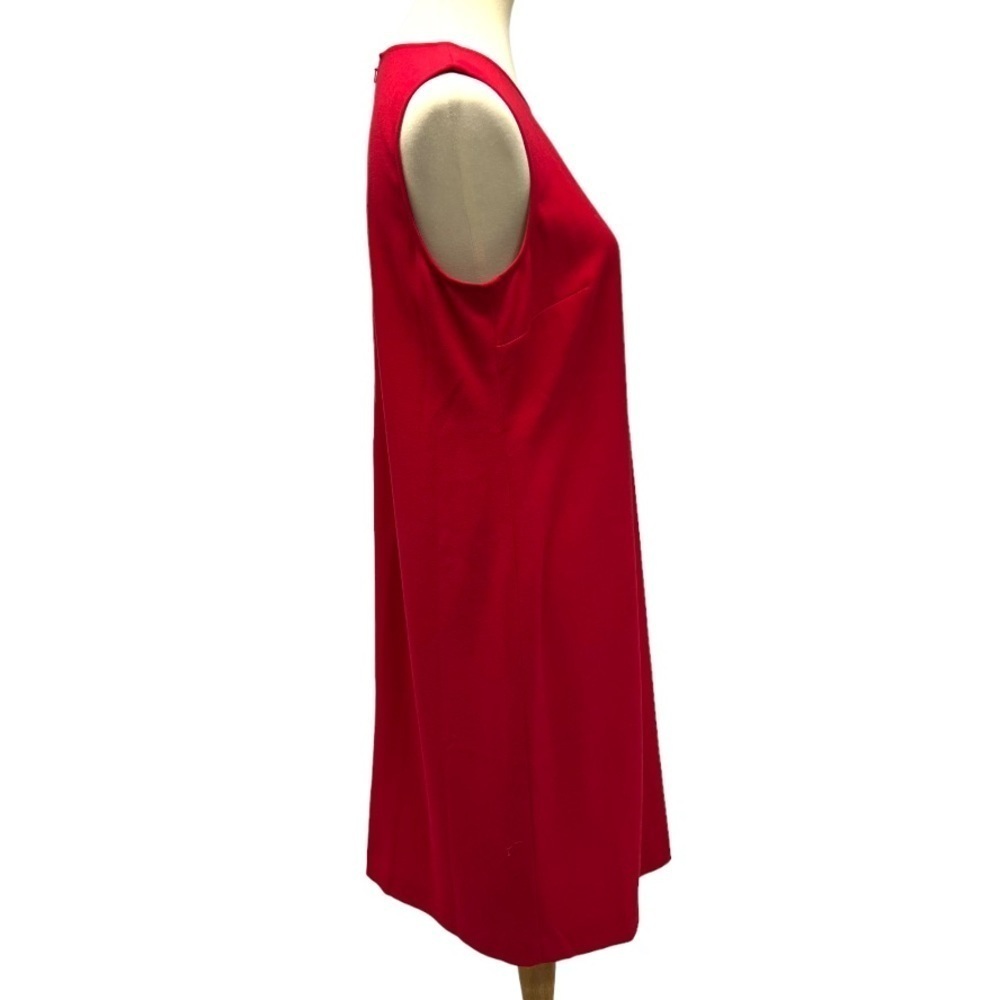 J.Jill Stretch Red Sleeveless Shift Dress Career Casual Holiday Womens 10 - Picture 4 of 6